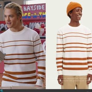 Scotch and Soda Pullover Striped White‎ and Brown Men's Sweater As seen on Tv